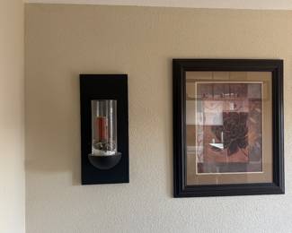 Wall sconces and pictures 