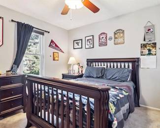 Full size bed that is convertible to a crib, night stand and dresser 