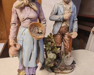 HOMCO "Old Man & Woman Farmer" Porcelain Figurines #8816