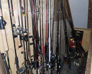 Assorted Fishing Rods and Reels