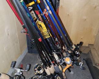 Assorted Fishing Rods and Reels