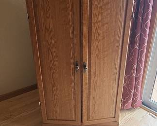 Oak Computer Armoire / Cabinet