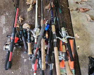 Assorted Fishing Rods and Reels