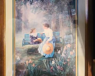 Thru God's Grace Mother and Daughter on a Swing by Bettie Hebert-Felder