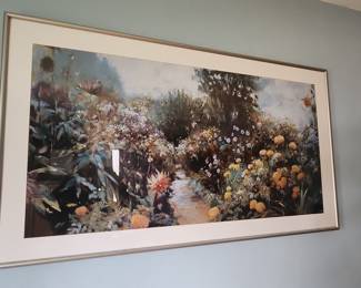 Framed Floral Garden Landscape Print by Mary Storm