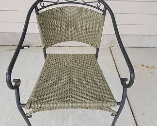 Wrought Iron and Wicker Patio Chair