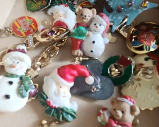 Assorted Christmas Charms and Pins