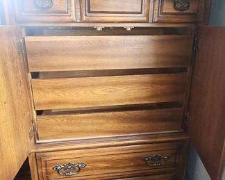 Vintage Oak Armoire Dresser by Sumter Cabinet Company