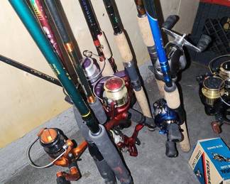 Assorted Fishing Rods and Reels