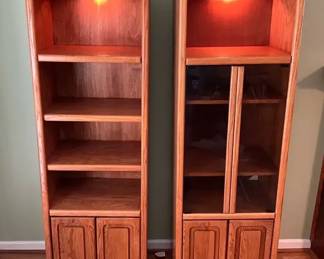 Tall Wooden Cabinets With Light 
