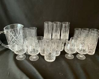 Cut Glass Glasses, Goblets, And Decanter