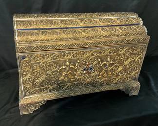  06 Golden Gilded Wooden Treasure Box