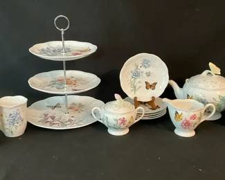 Lenox Butterfly Medallion Tea Set