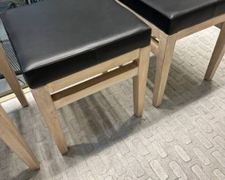 3- stools with leather seats
