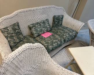 Antique Wicker Sofa and 2 chairs 