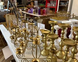Brass & Gold candle holders ...