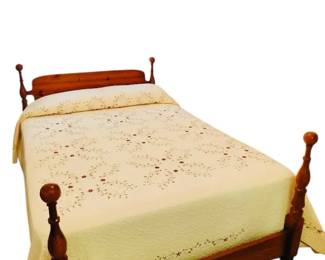 Wooden Full Size Bedframe With Bedrails Bed Linens