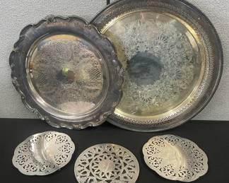Vintage Silver Plated Serving Trays