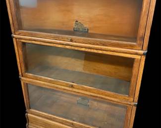 005 Antique GlobeWernicke 3 Stack Lawyers Bookcase