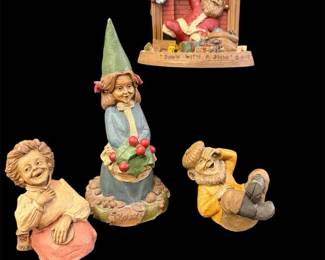 Four Vtg Thomas F Clark 1990s Gnomes