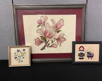 Three Framed Needleworks