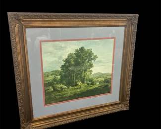 George Inness The Wood Chopper Vintage 36 X 39 Framed Print 