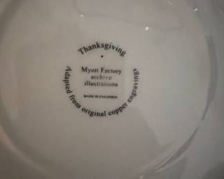 Back of Thanksgiving plates 