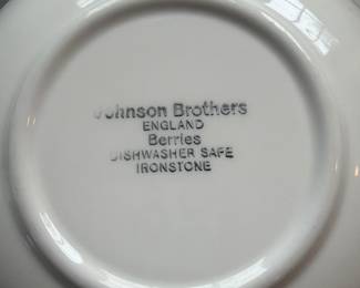 Back of Johnson Brothers Berries dishes . 