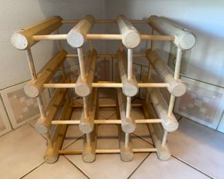 12-Slot Wooden Wine Holder