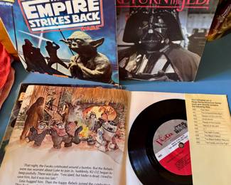 1980 Star Wars: The Empire Strikes Back Read-Along Book and 33 RPM Record, 1983 Star Wars: Return of the Jedi Read-Along Book & 33 RPM Record Set, 1979 Star Wars: A New Hope Read-Along Book and 33 RPM Record Set, 1983 Star Wars : The Ewoks Join the Fight Book & 33 RPM Record Set