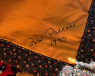 1990 Handmade Yellow & Multicolor Crazy Quilt