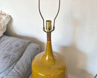 Mid Century Dark Yellow Ceramic Table Lamp