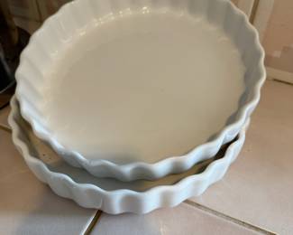 Pair of Pfaltzgraff Heritage White Quiche Baking Dishes