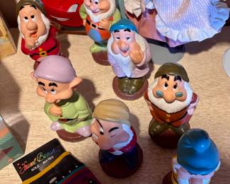 Laurel Burch Cat Socks, Circa 1980s Disney Seven Dwarfs Squeaky Toys