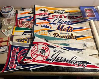 Vintage Sports Teams Felt Pennant Flags