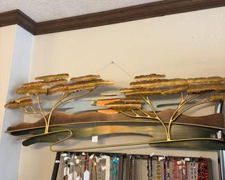 Jason Waner signed Mid-Century Modern metal wall sculpture