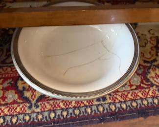 Porcelain and silver bowl