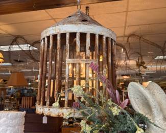 hand made shabby iron wall hanging - would be so pretty on a beautiful patio mixed in with plants