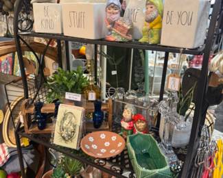 vintage gnomes, planters, vases, figurines