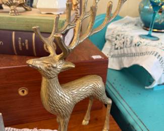 Vintage Brass Deer Stag Figurine