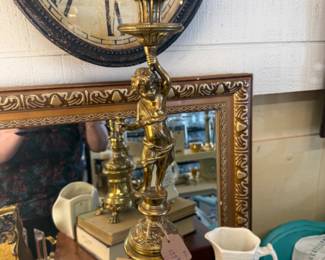 Vintage Brass Cherubic candlestick 