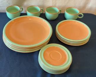 Beige Turquoise Dinner Set 