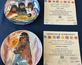  01 Fiesta Angels  Sunflower Maiden Collectors Plates  DeGrazia with COA
