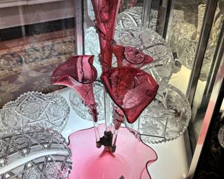 Cranberry epergne- great for your valentine