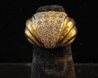 Diamond and gold ring