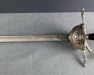 Maxam Cup Hilted Fantasy Sword, 13" Blade And 24" Overall Length, In Scabbard 