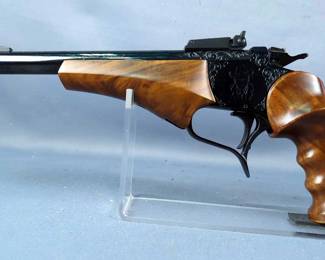 Thompson Center Arms Contender Steve Herrett Commemorative .30 Herrett Pistol SN# SH223, 1 of 500, Paperwork, Scroll Work, 10" Bbl, In Box 