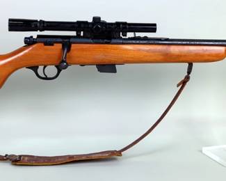 Marlin 25 .22 SLLR Bolt Action Rifle SN# 16687662, Glenfield 4x15 Scope, Leather Sling 