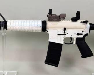 Ruger AR-556 5.56 Nato Rifle SN# 1852-44381, Red/Green Sight, Flip Up Peep Sight, Adjustable Stock 