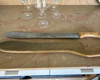 Martindale W702 British machete WWII with wooden sheath